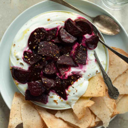 Honey Roasted Beets with Dukkah and Goat  Cheese Yogurt Dip