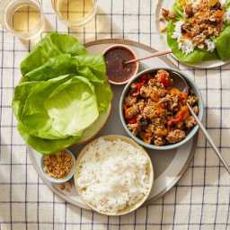 Honey-Sambal Turkey Lettuce Cups with Bell Peppers & Mushrooms