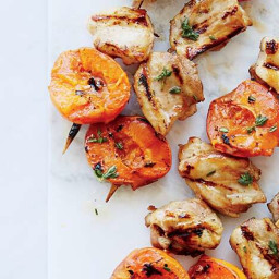 Honey-Thyme Chicken-and-Apricot Kebabs Recipe
