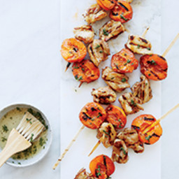 Honey-Thyme Chicken-and-Apricot Kebabs