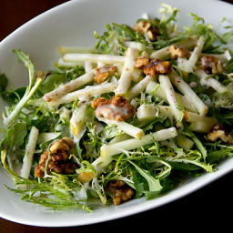 Honeycrisp Apple Salad with Candied Walnuts and Sweet Spiced Cider Vinaigre