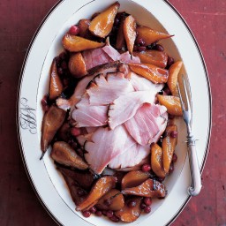 Honeyed Ham with Pears and Cranberries