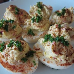 Horseradish Cream Cheese Deviled Eggs