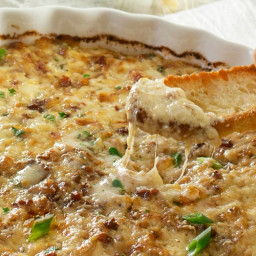 Hot and Cheesy Caramelized Onion Dip