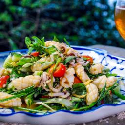 Hot and spicy Thai squid salad (Yam pra-muek)