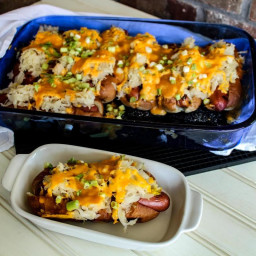 Hot Dogs with Sauerkraut and Cheese