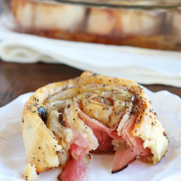 Hot Ham and Cheese Party Rolls