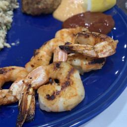 Hot Honey Grilled Shrimp with Spicy Cocktail Sauce