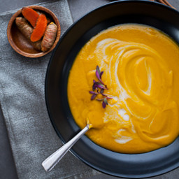 Hot or Chilled Ginger and Turmeric Spiced Spring Carrot Soup Recipe