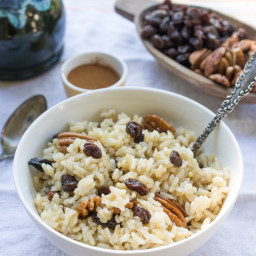 Hot Rice Cereal with Raisins and Pecans