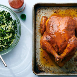 Hot Sauce Roast Chicken With Tangy Kale Salad