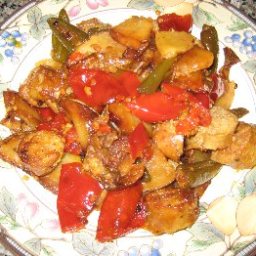 Hot Sausage, Vinegar Peppers and Potatoes (by Marco Anthony Stanco)