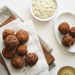 Deep-Fried Boudin Sausage Balls With Remoulade Sauce