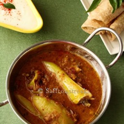 Hyderabadi mirchi ka salan / Curried chillies in a nutty sauce