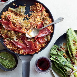 Iberian Ham and Artichoke Rice