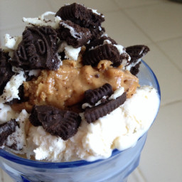 Ice Cream with Peanut Butter and Chocolate Sandwich Cookies