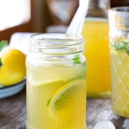 Iced Green Tea with Ginger, Mint and Honey