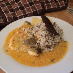 Imis Baked Trout With Spicy Almond Coconut Sauce