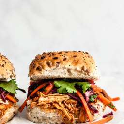 Incredible Slow Cooker Pulled Chicken Sandwiches