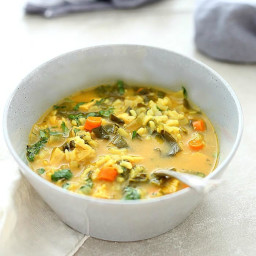 Indian Coconut Curry Chicken and Rice Soup