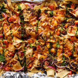 Indian-ish Nachos With Cheddar, Black Beans and Chutney
