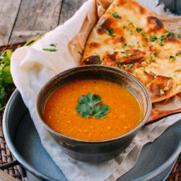 Indian Lentil Soup with Garlic Naan