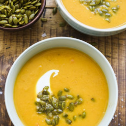 Indian-Spiced Butternut Squash Soup with Yogurt