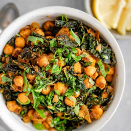 Indian Spiced Chickpeas and Greens