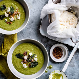 Indian-spiced pea soup with paneer