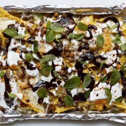 Indian-Style Nachos with Warm Spices and Tamarind Chutney