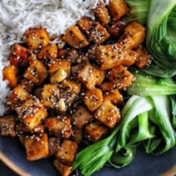 Indonesian Sticky Sesame Tofu