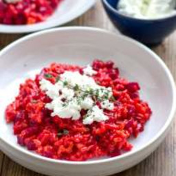 Instant Pot Beet Risotto With Thyme and Goat’s Cheese