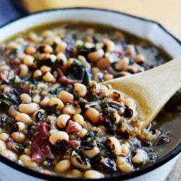 Instant Pot Black-Eyed Pea and Collard Green Soup
