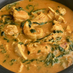 Instant Pot Chicken curry Low Carb with Spinach and Yogurt