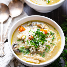 Instant Pot Chicken Soup with “Rice” {Paleo, Whole30