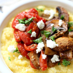 Instant Pot Creamy Polenta with Roasted Tomatoes