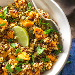 Instant pot curried quinoa spinach sweet potato under 20 minutes