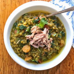 Instant Pot Lentil and Vegetable Soup with Herbs and Sardines
