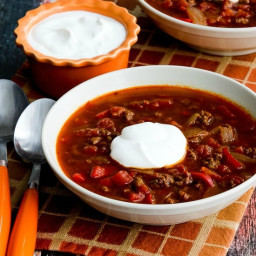 Instant Pot Low-Carb Goulash Soup with Ground Beef and Peppers (Video)