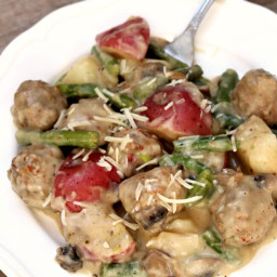 Instant Pot Meatballs and Red Potatoes with Creamy Parmesan Sauce