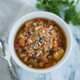 INSTANT POT MEXICAN MEATBALL AND BARLEY SOUP