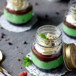 Instant Pot Mint Choco-chip Cheesecake in a Jar