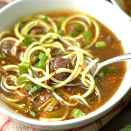 Instant Pot or Slow Cooker Spicy Beef and Broccoli Zoodle Soup