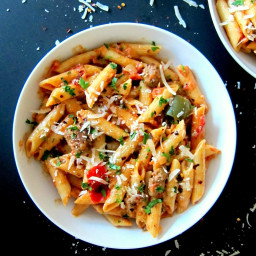 Instant Pot Pasta | Penne with Sausage in Tomato Cream Sauce