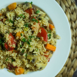 Instant Pot rice and vegetables comes together in under 30 minutes