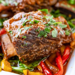 Instant Pot Short Ribs w/Collards & Peppers