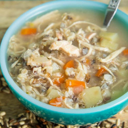 Instant Pot/ Slow Cooker Chicken and Wild Rice Soup - No Cream/Milk