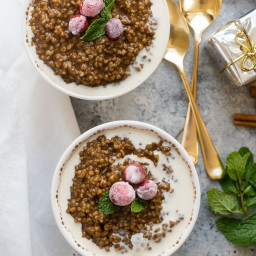 Instant Pot Steel Cut Oats with Gingerbread flavors