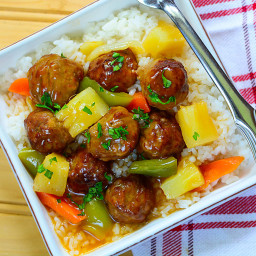 INSTANT POT  SWEET AND SOUR PINEAPPLE MEATBALLS  {Freezer Meal!}
