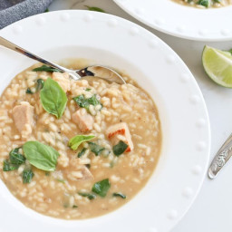 Instant Pot Thai Green Coconut Curry Risotto with Pork